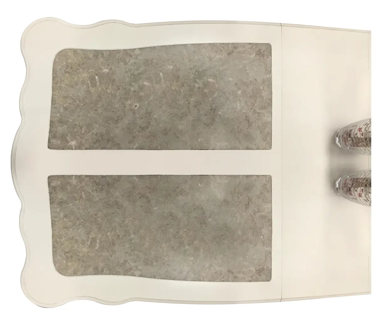 Chantelle Marble & Pearl White Dining Table 1