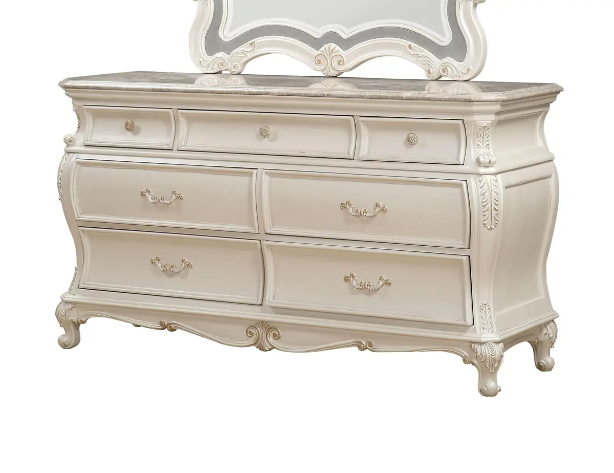 Chantelle Pearl White Dresser 1