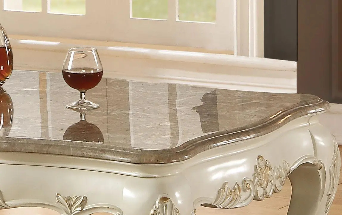 Chantelle Marble & Pearl White Coffee Table 1