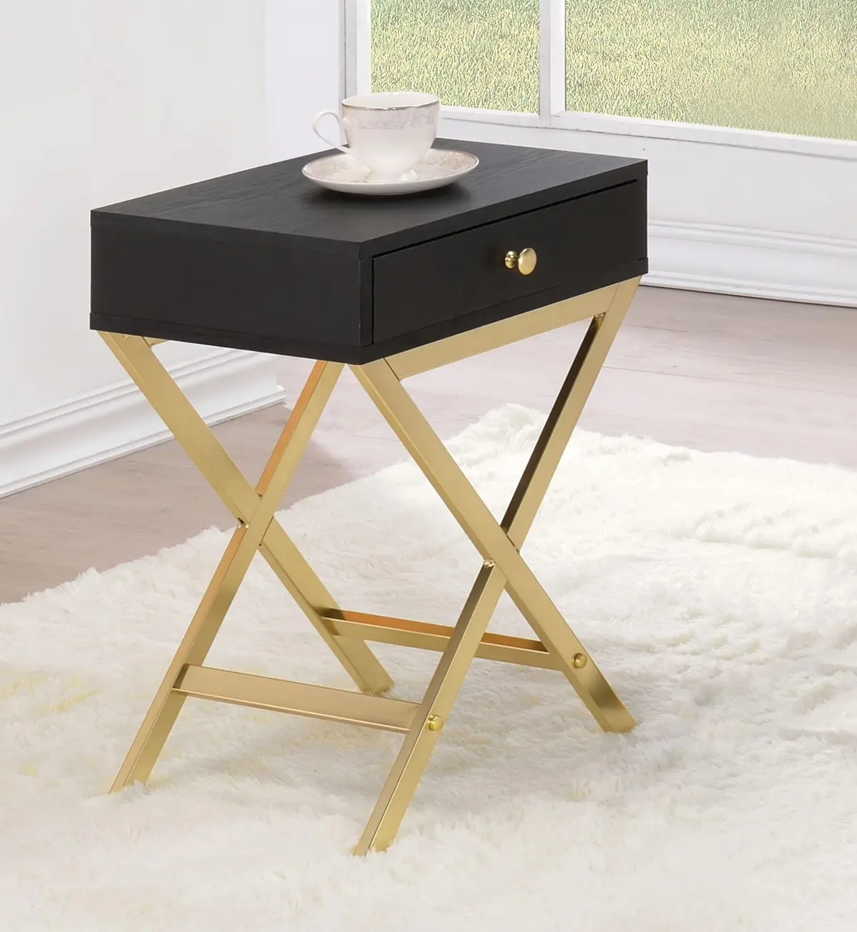 Coleen Black & Brass Side Table 1