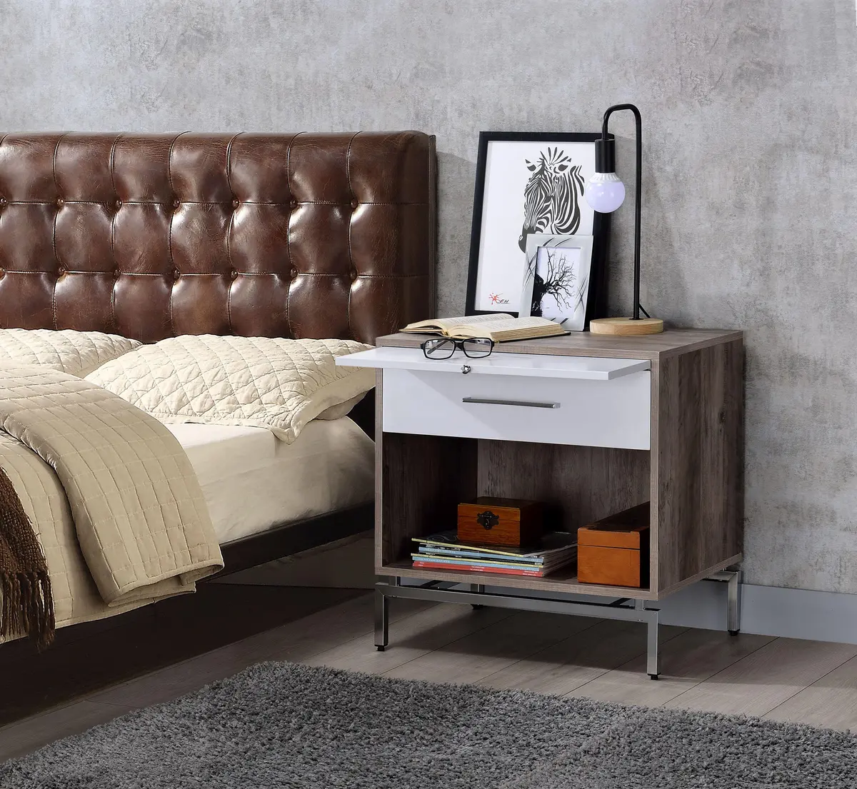 Cistus Weathered Gray Oak & White Accent Table 1
