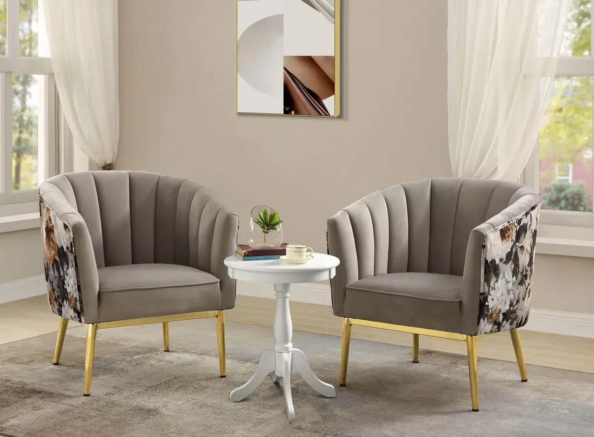 Colla Black Velvet & Gold Accent Chair 1