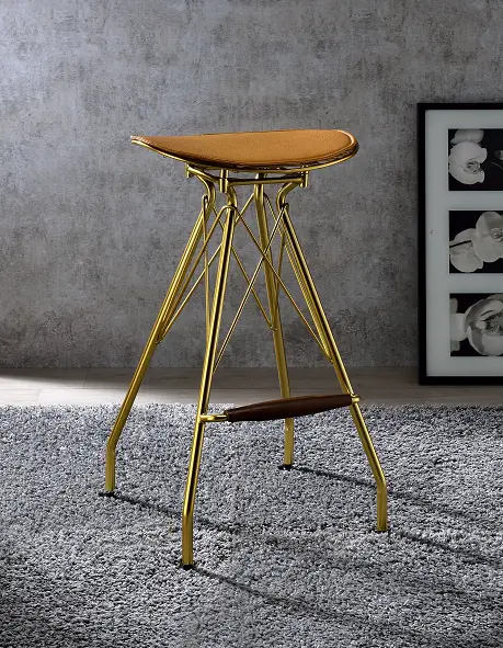Dragea Whiskey Pu & Gold Bar Stool 1