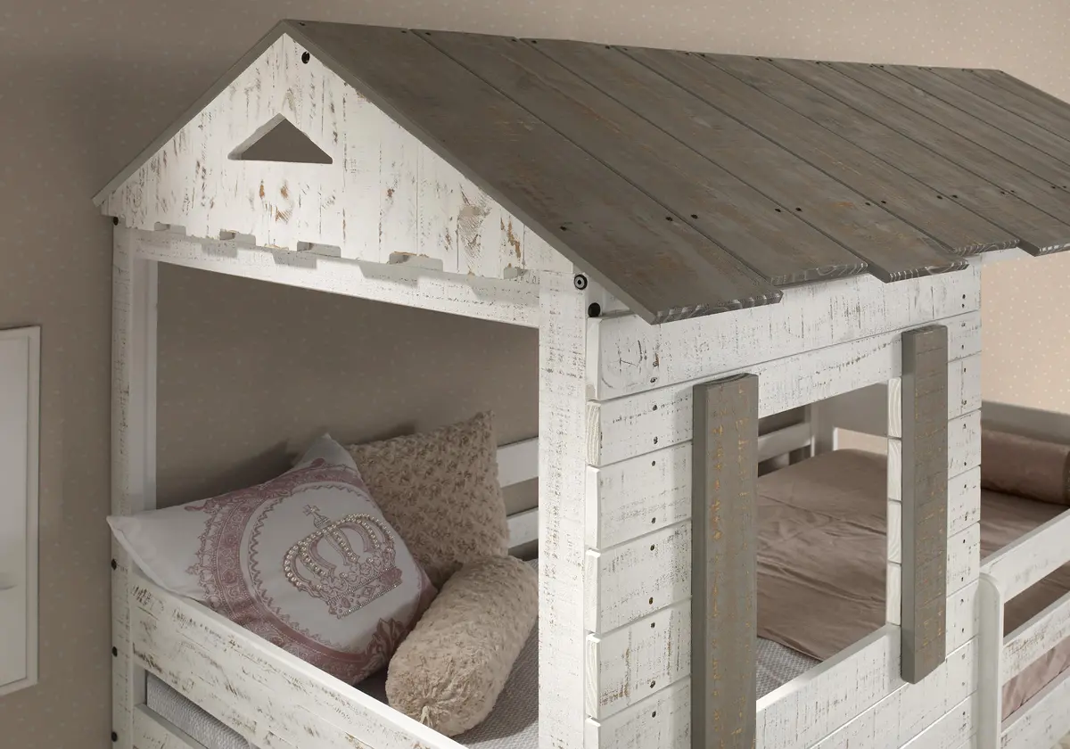Darlene Rustic White Twin/Twin Bunk Bed 1