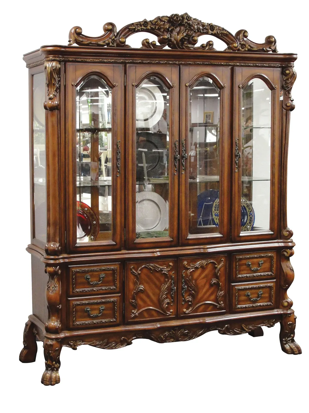 Dresden Cherry Oak Hutch & Buffet 1