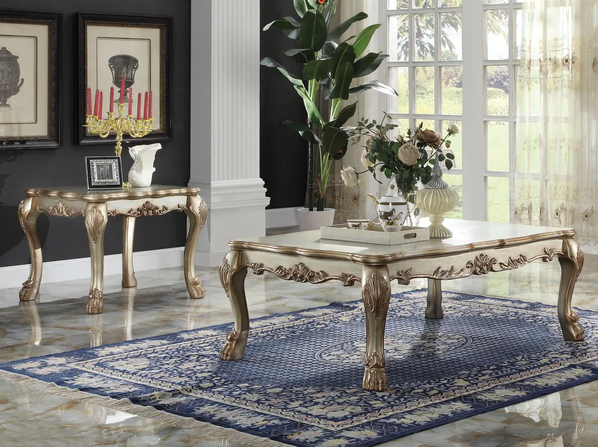 Dresden Gold Patina & Bone Coffee Table 1