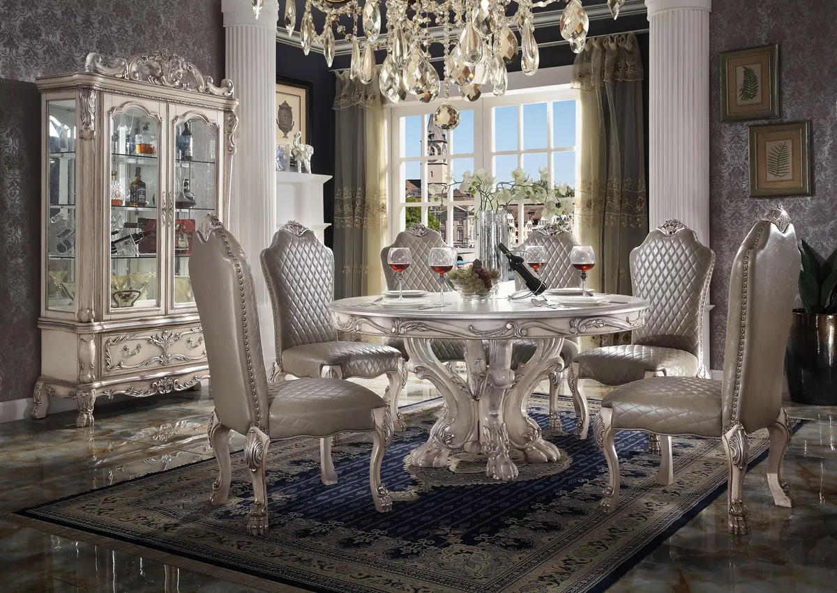 Dresden Vintage Bone White Dining Table (Round) 1