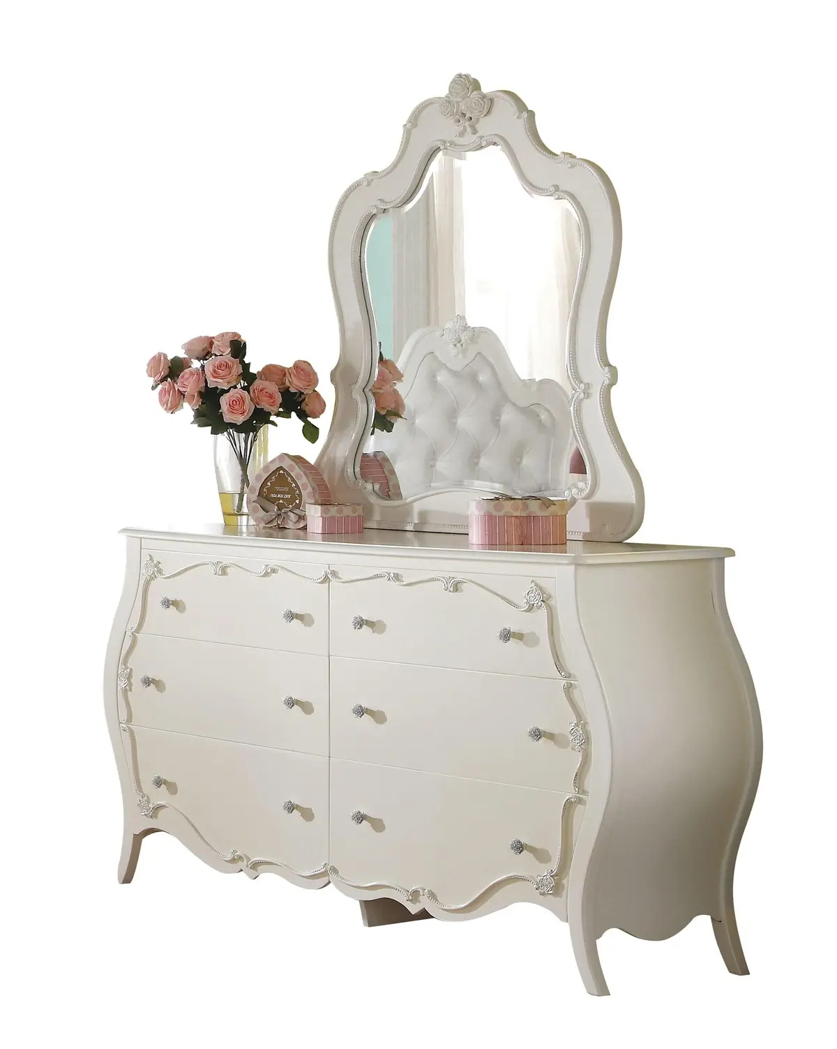 Edalene Pearl White Mirror 1