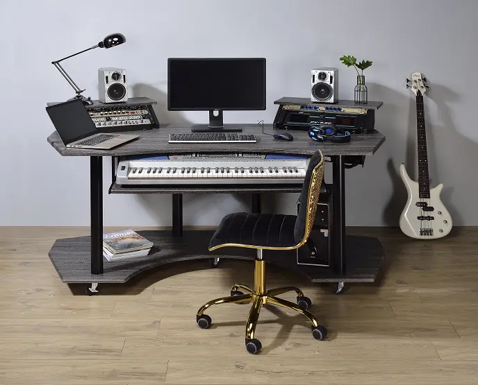 Eleazar Black Oak Computer Desk 1