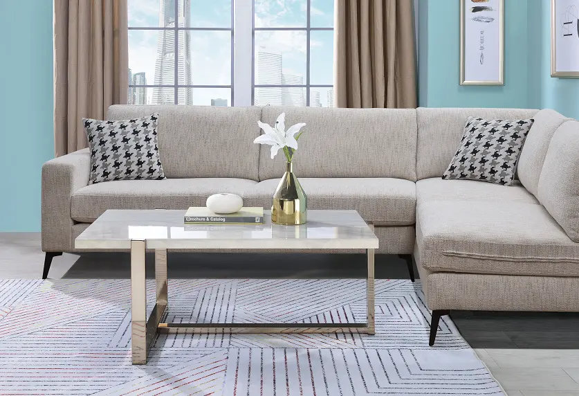 Feit Faux Marble & Champagne Coffee Table 1