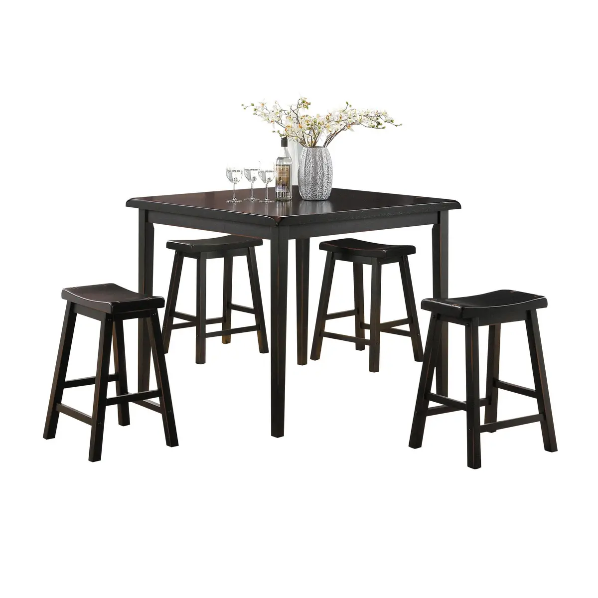 Gaucho Black Counter Height Set (5Pc Pk) 1