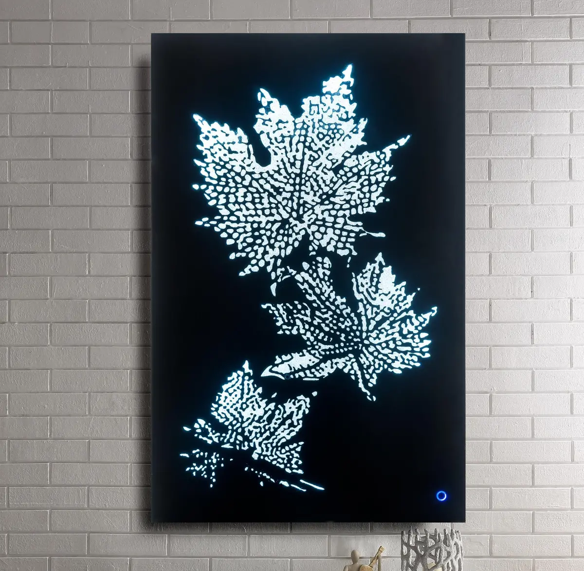 Hadrias Smoky Glass & Faux Crystal Wall Art (Led) 1