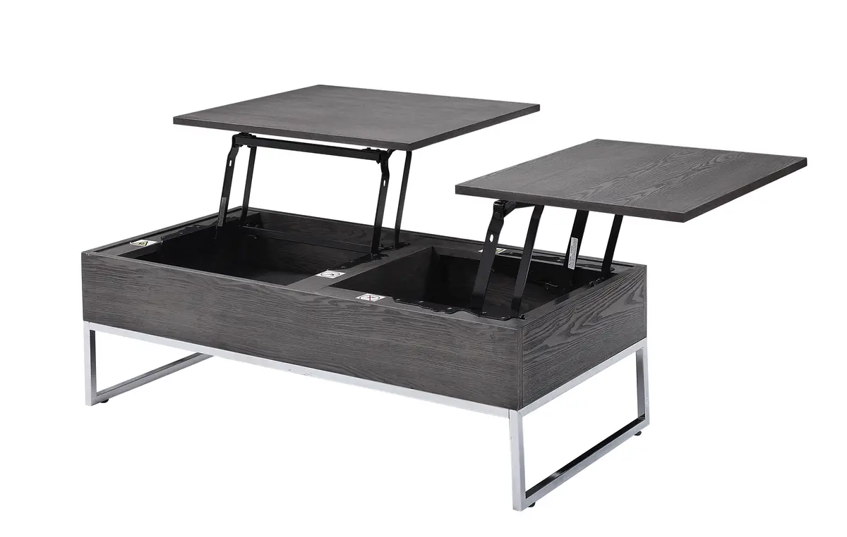 Iban Gray Oak & Chrome Coffee Table 1