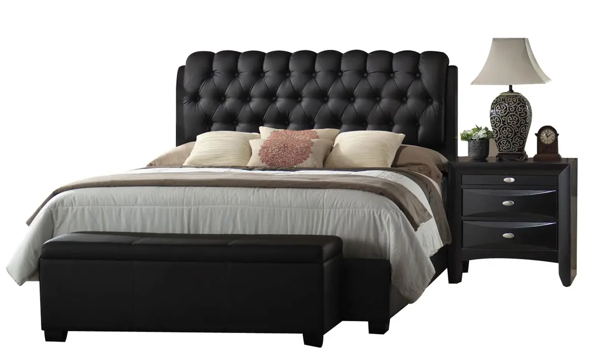 Ireland Ii Black Pu Eastern King Bed 1