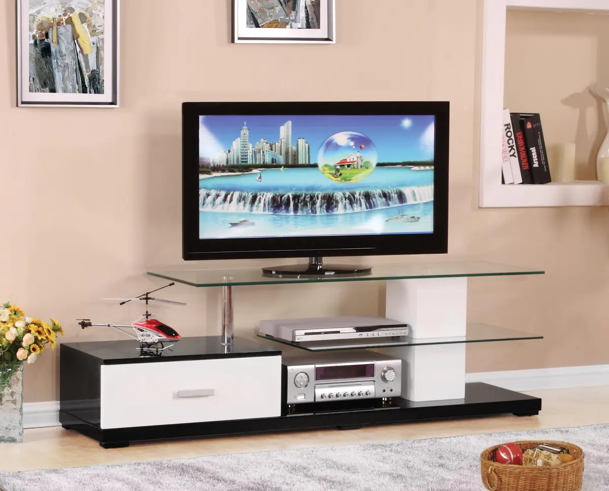Ivana White & Black Tv Stand 1