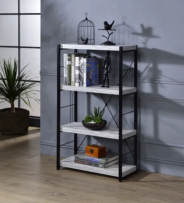 Jurgen Antique White & Black Bookshelf 1