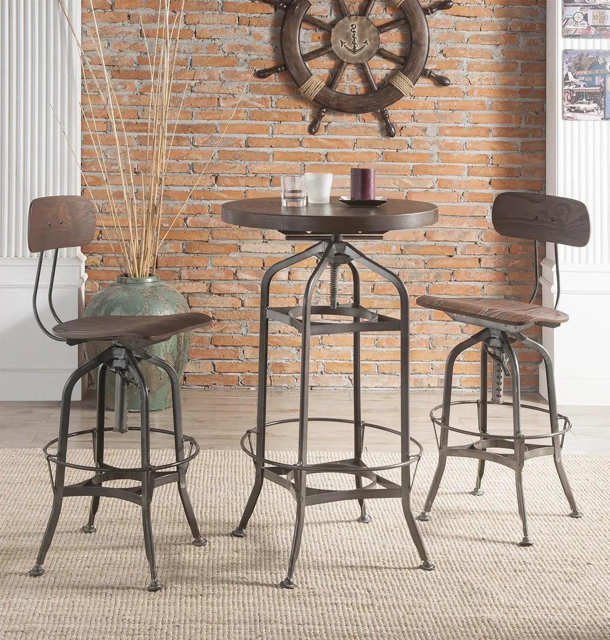 Kaeso Walnut & Gunmetal Bar Table 1