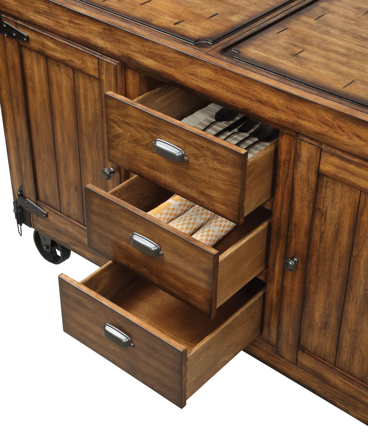Kabili Antique Tobacco Kitchen Cart 1