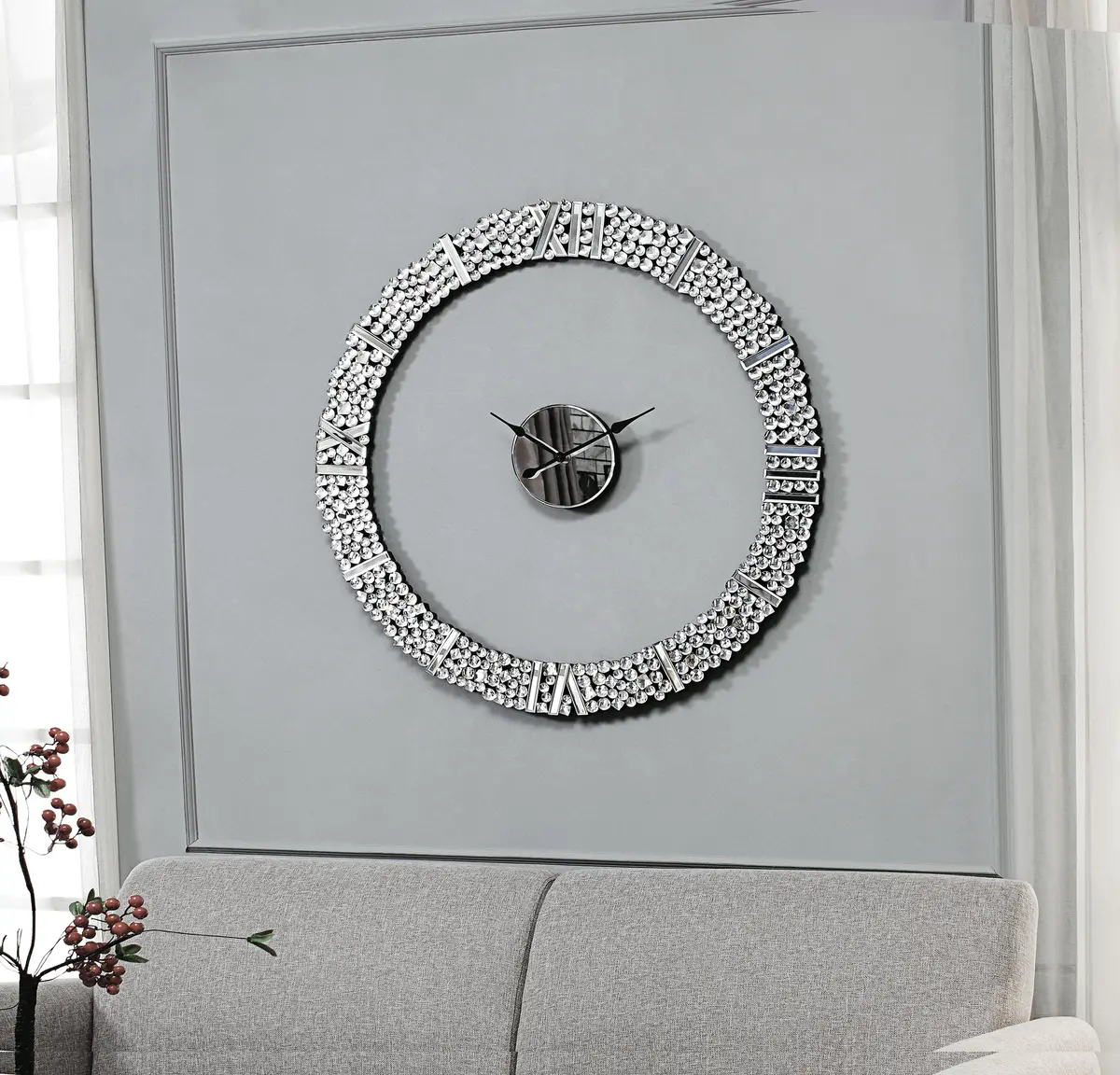 Kachina Mirrored & Faux Gems Wall Clock 1