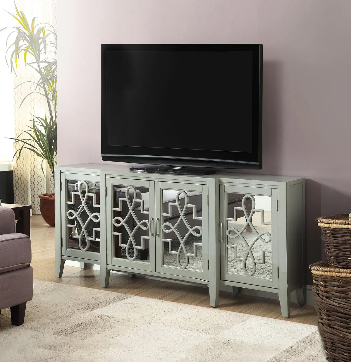 Kacia Antique Gray Console Table 1