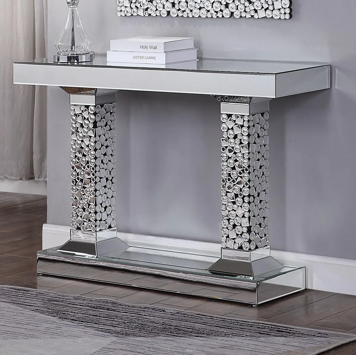 Kachina Mirrored & Faux Gems Console Table 1