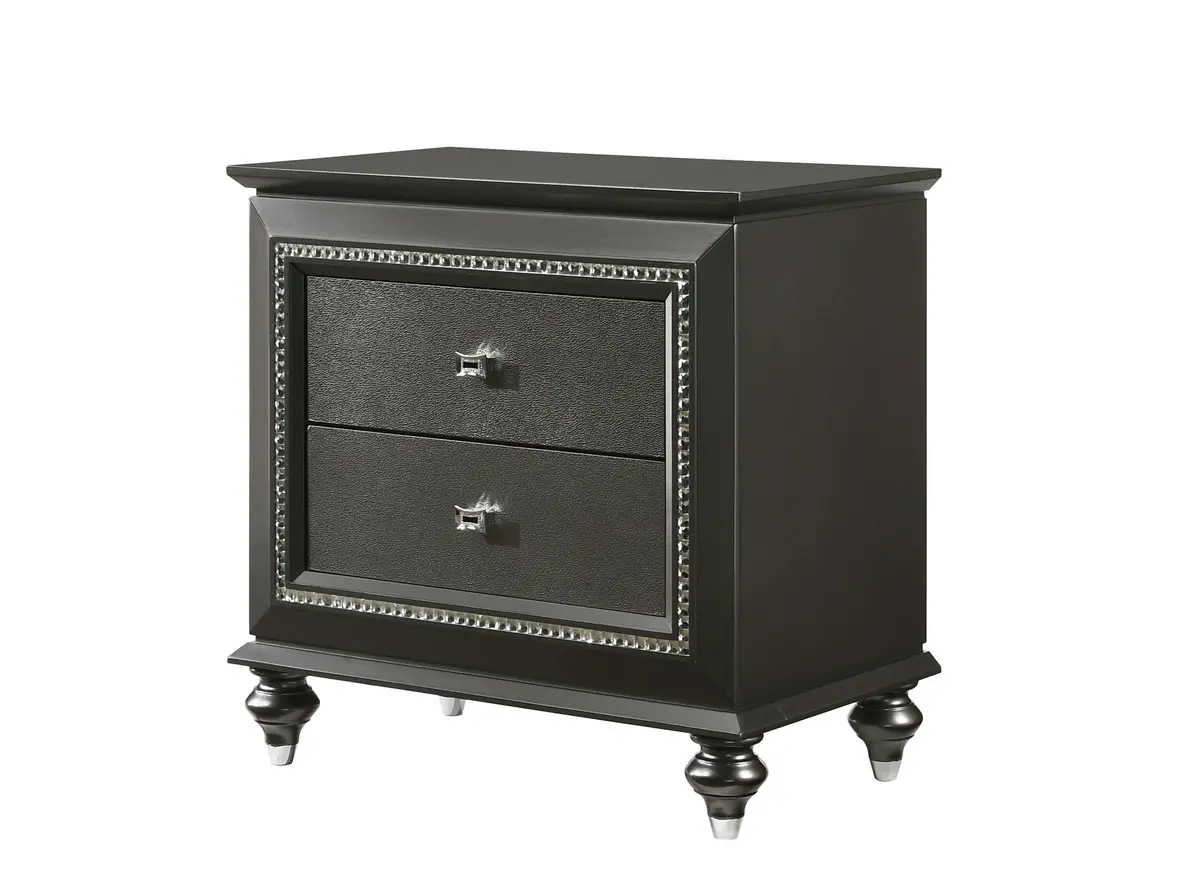Kaitlyn Metallic Gray Nightstand 1