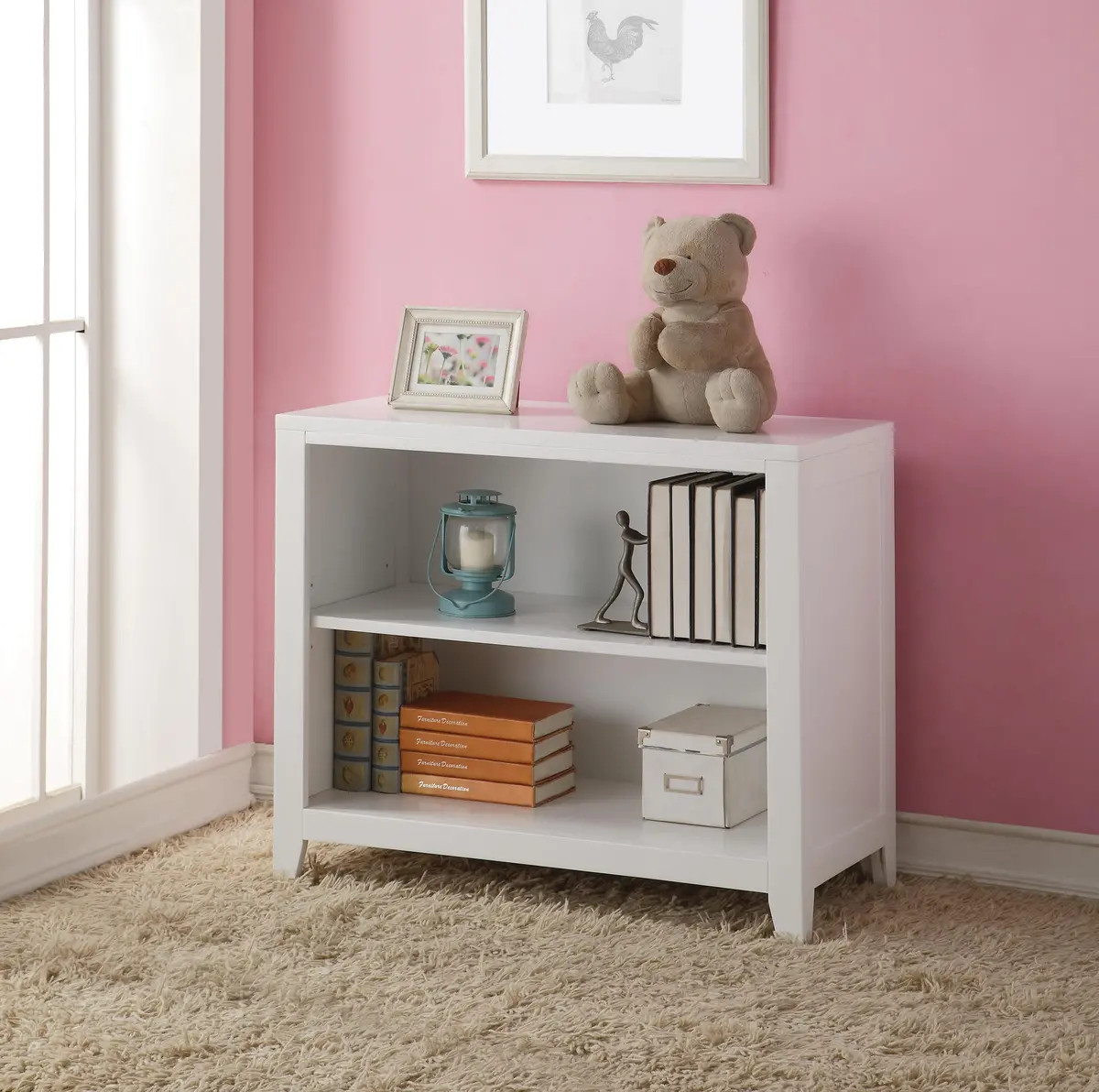 Lacey White Bookcase 1
