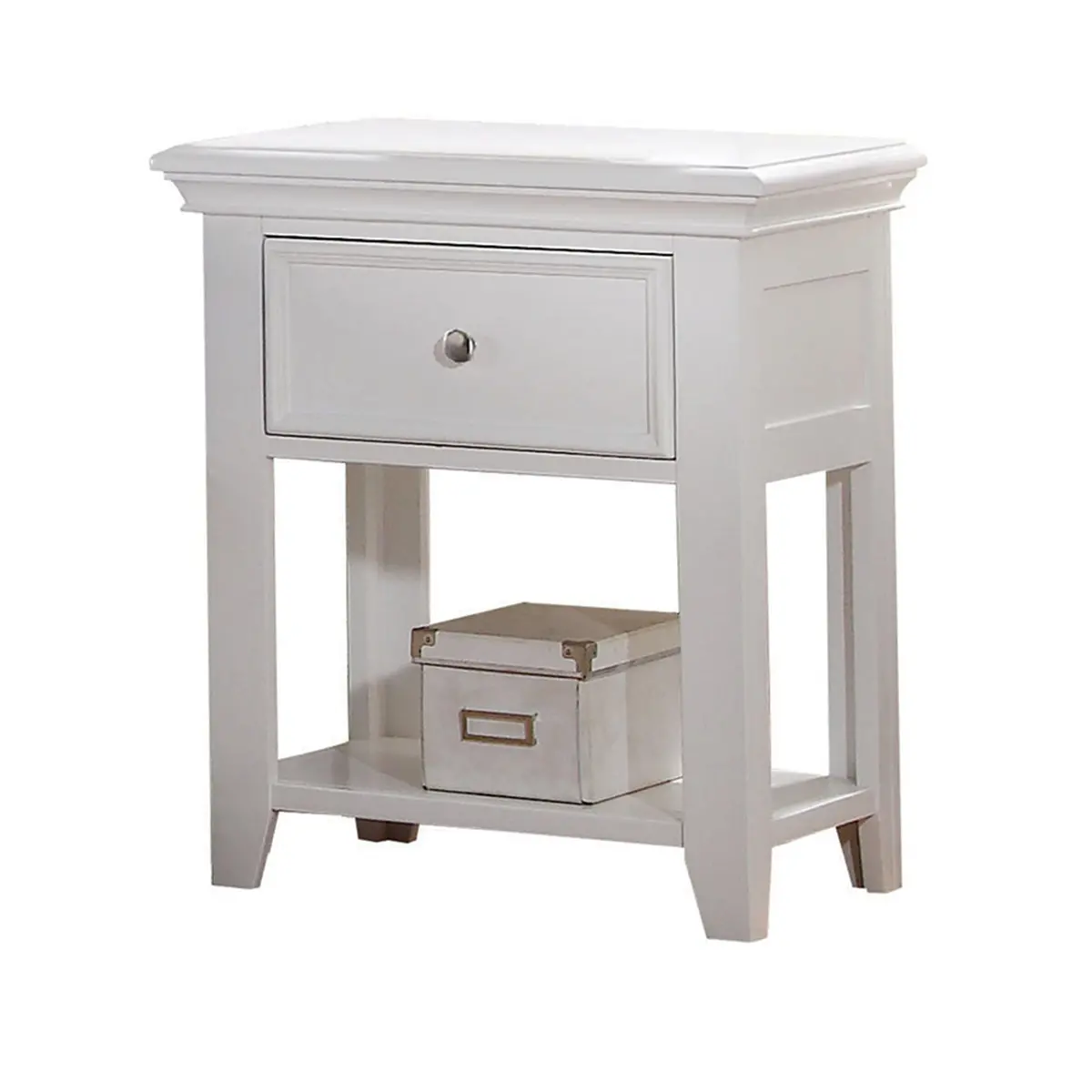 Lacey White Nightstand (1 Drawer) 1