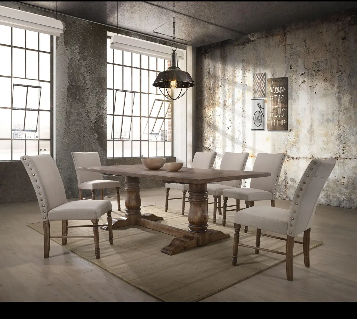 Leventis Weathered Oak Dining Table 1