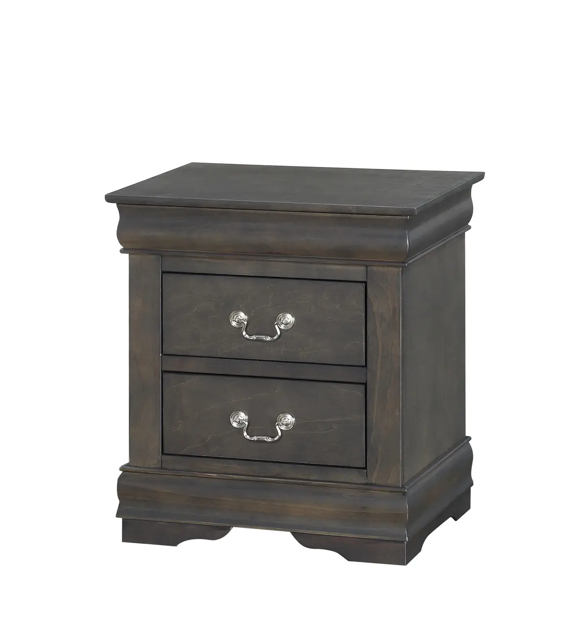 Louis Philippe Dark Gray Nightstand 1