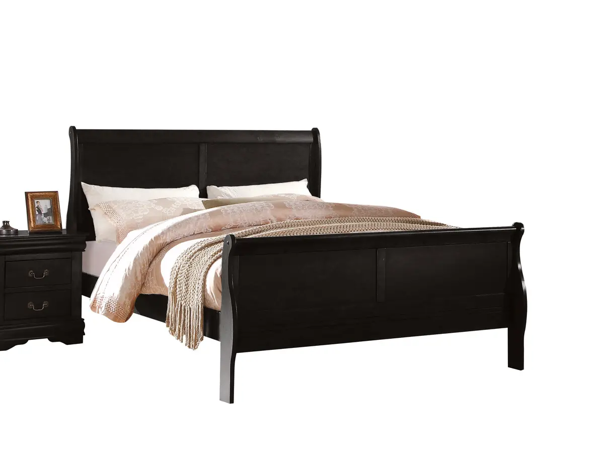 Louis Philippe Black Twin Bed 1