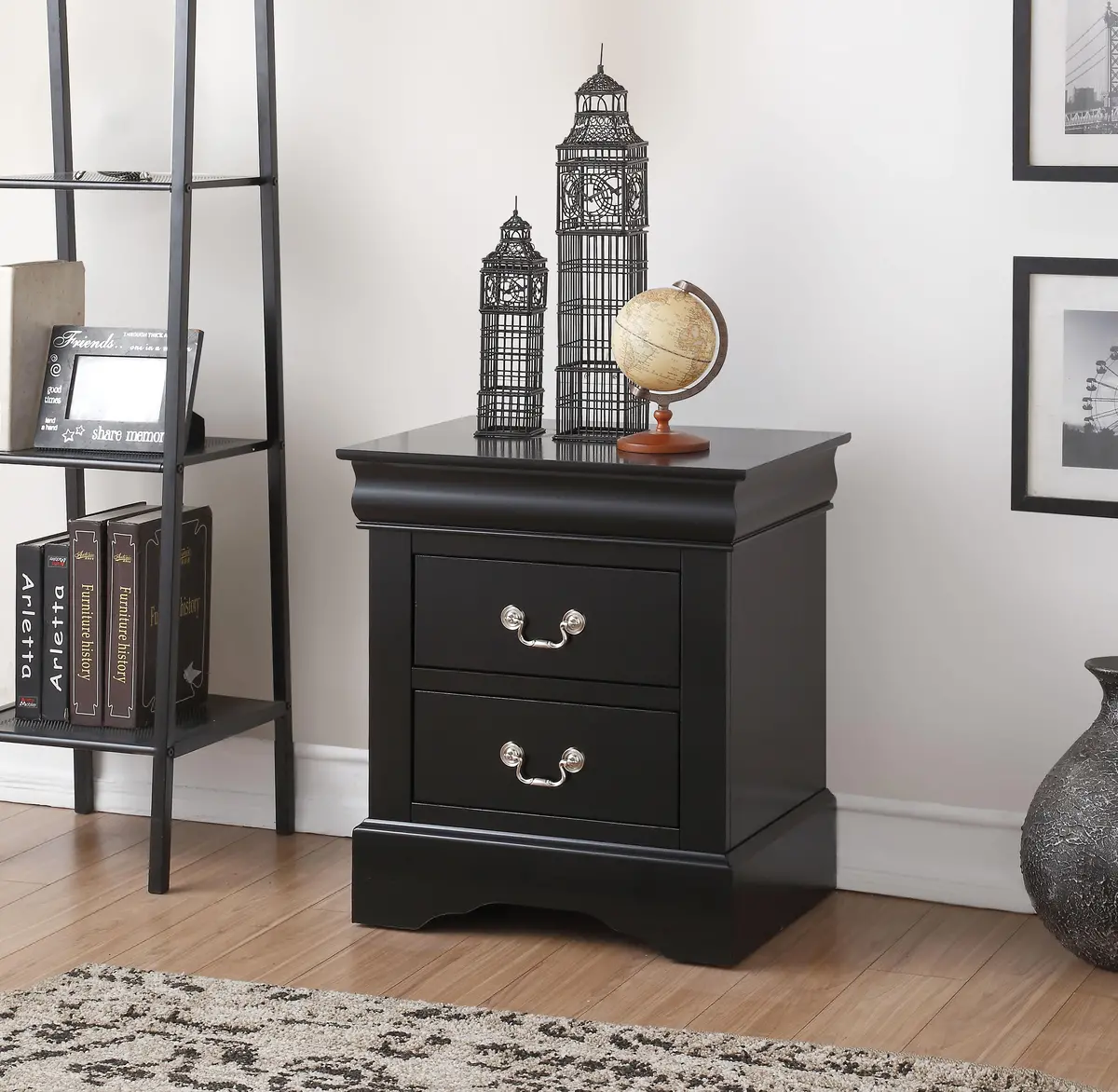 Louis Philippe Iii Black Nightstand 1