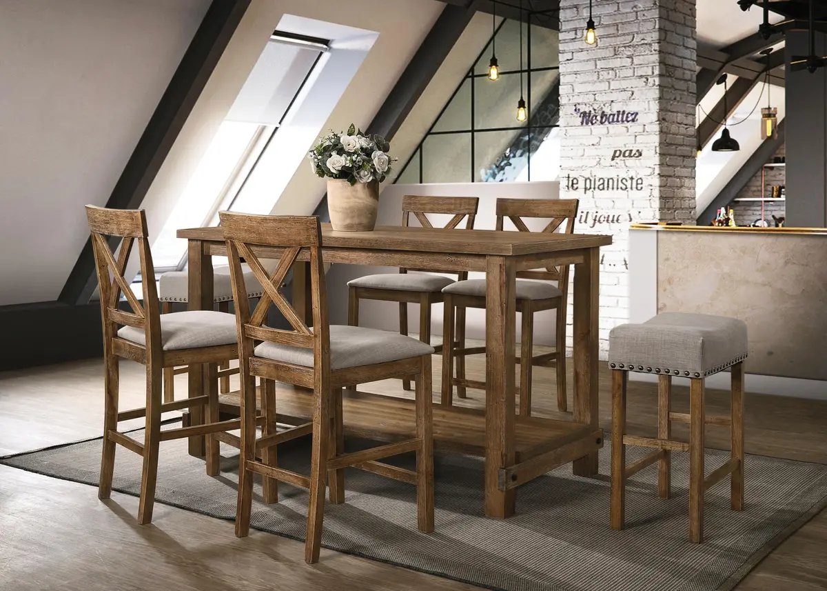 Martha Ii Weathered Oak Counter Height Table 1