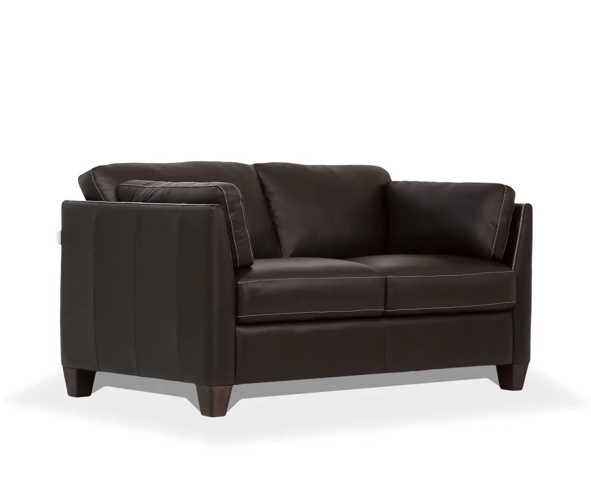 Matias Chocolate Leather Loveseat 1