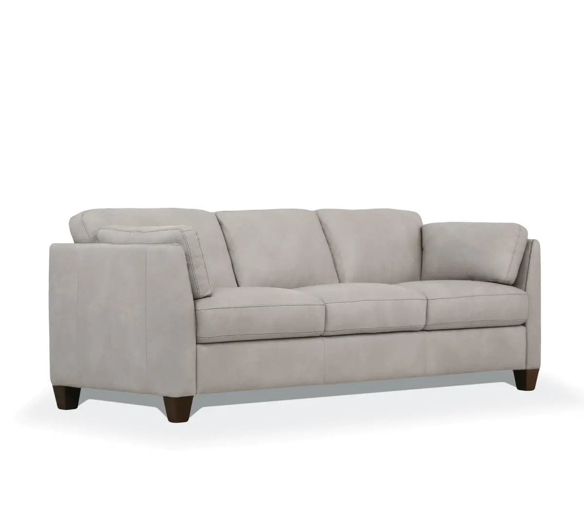 Matias Dusty White Leather Sofa 1