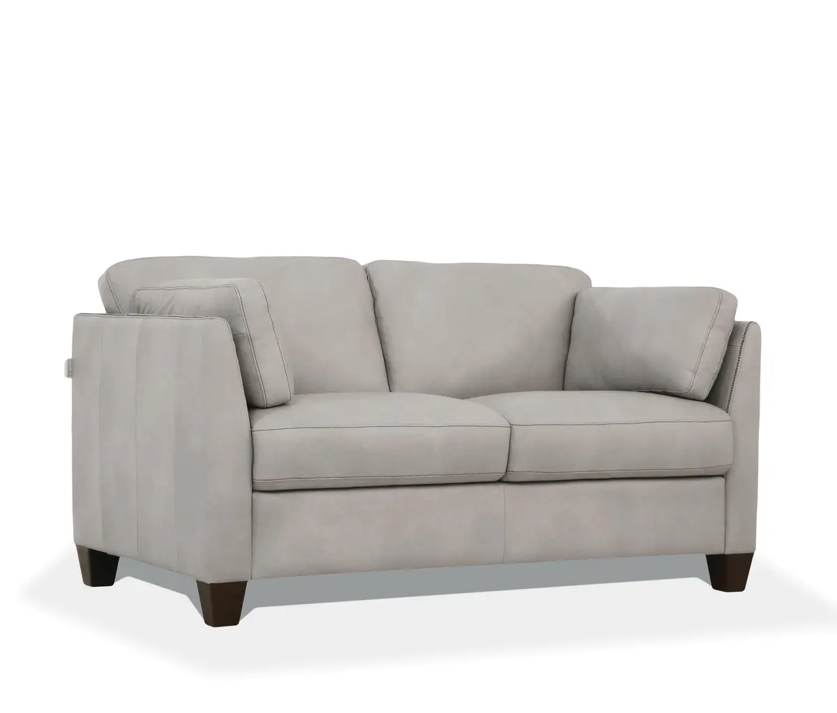 Matias Dusty White Leather Loveseat 1