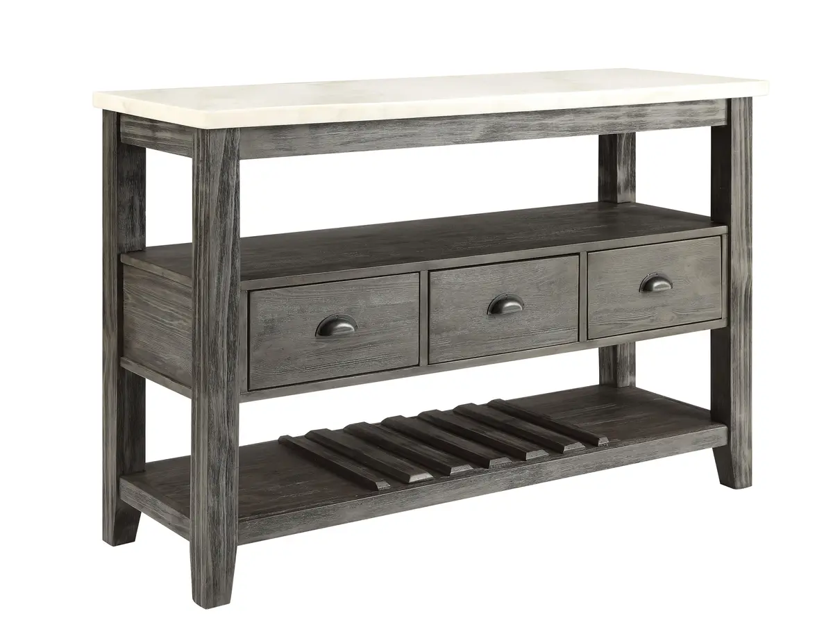Merel White Marble & Gray Oak Server 1