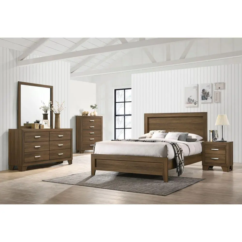 Miquell - Queen Bed - Brown, Light - 84" 2