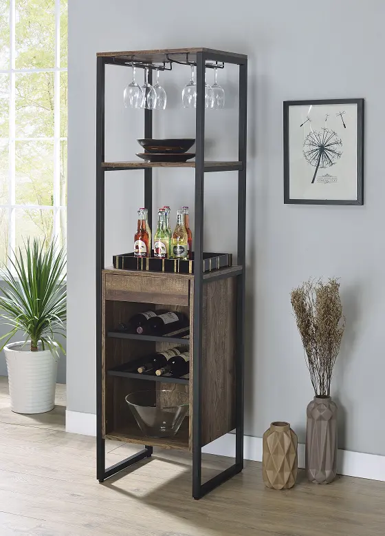 Narik Weathered Oak Wine Rack 1