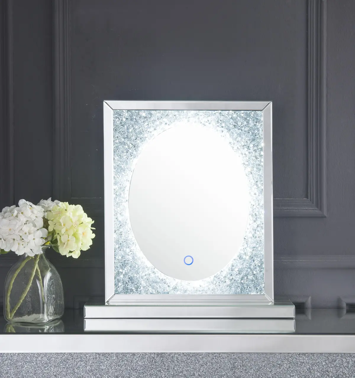 Noralie Mirrored & Faux Diamonds Accent Decor (Led) 1