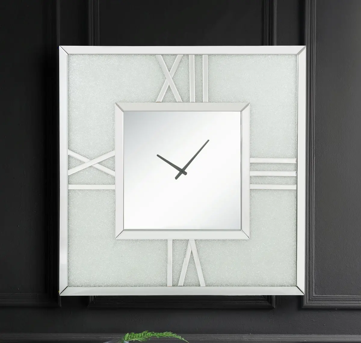 Noralie Mirrored & Faux Diamonds Wall Clock (Led) 1