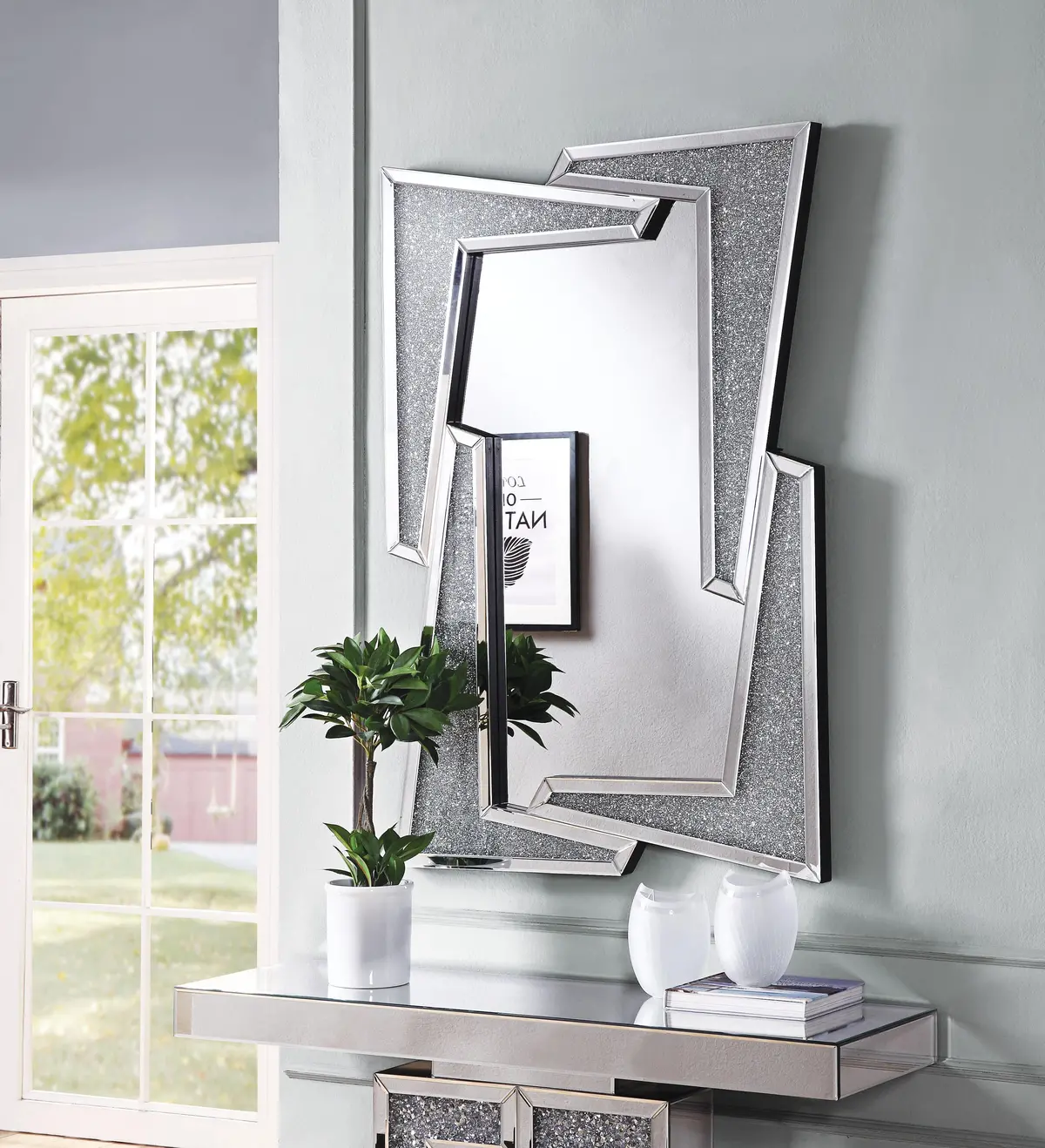 Noralie Mirrored & Faux Diamonds Wall Decor 1