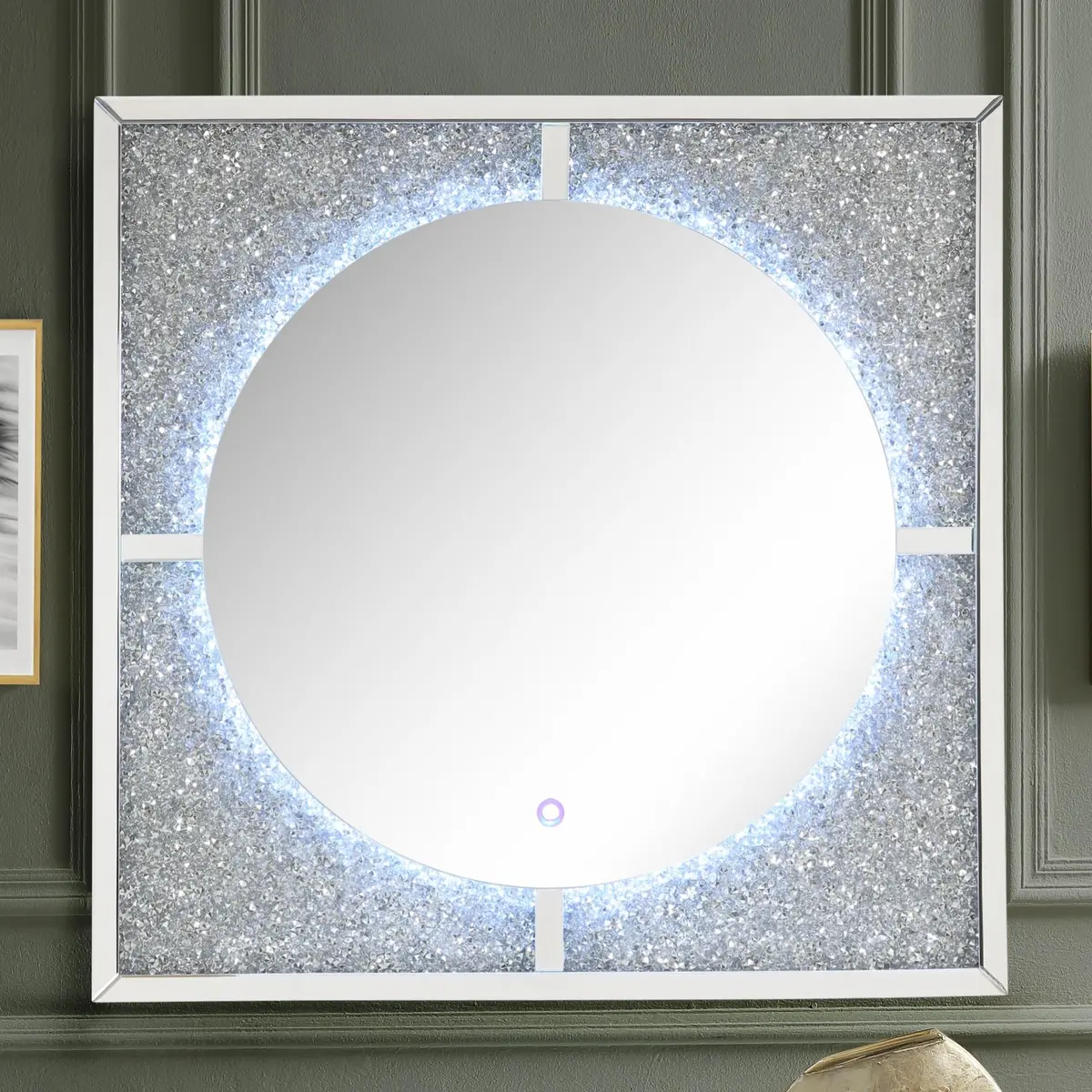 Nowles Mirrored & Faux Stones Wall Decor (Led) 1