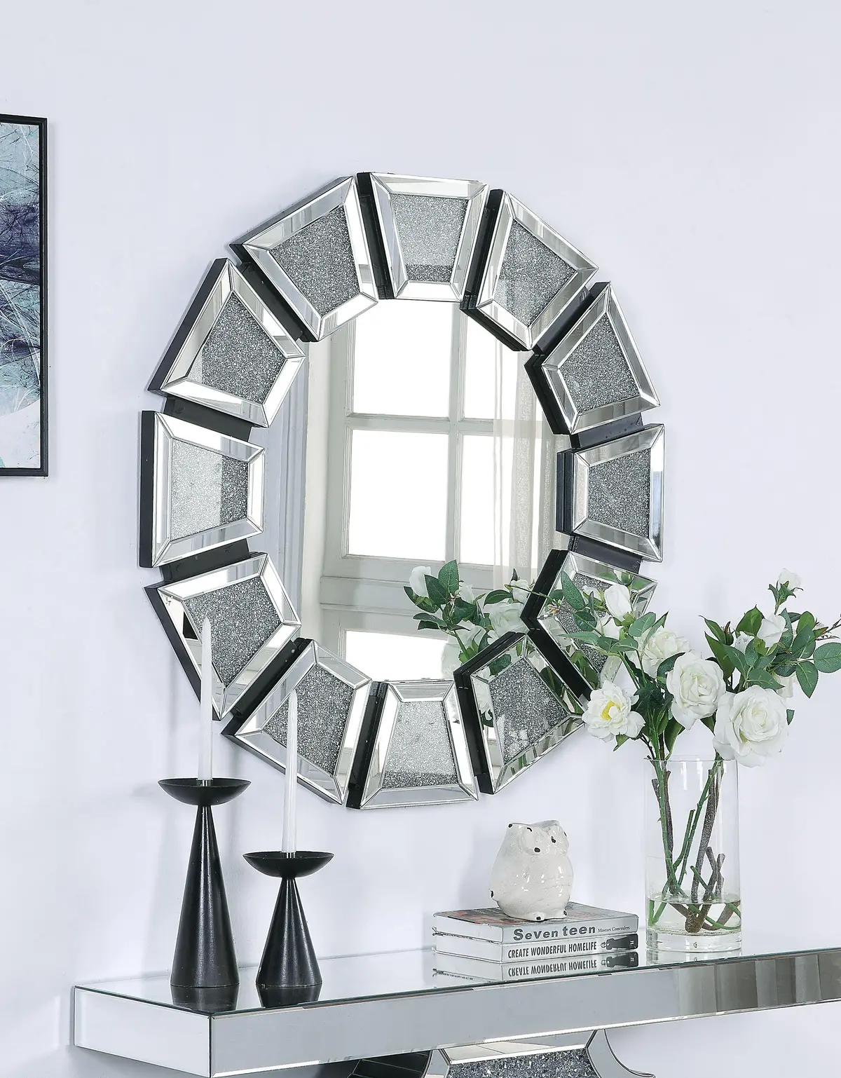 Nowles Mirrored & Faux Stones Wall Decor 1
