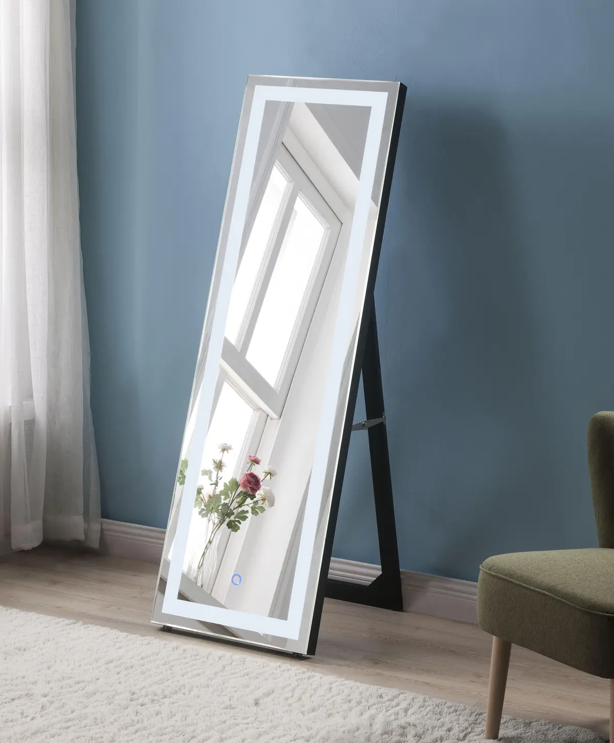 Nyoka Mirrored Floor Mirror (Led) 1