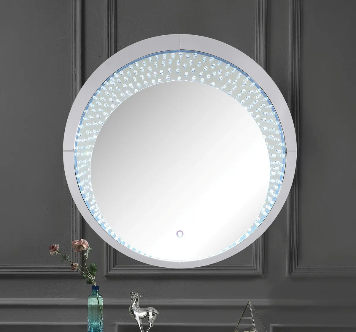 Nysa Mirrored & Faux Crystals Wall Decor (Led) 1