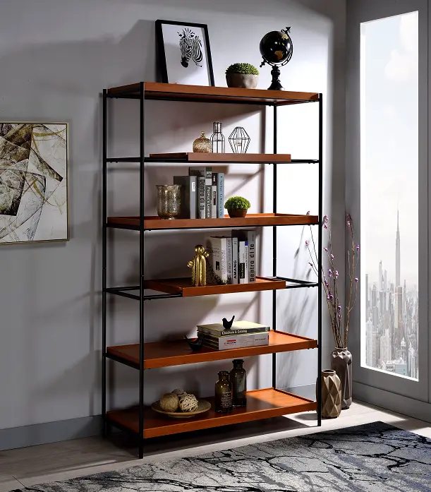 Oaken Honey Oak & Black Bookshelf 1