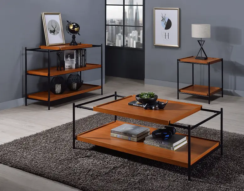 Oaken Honey Oak & Black Coffee Table 1