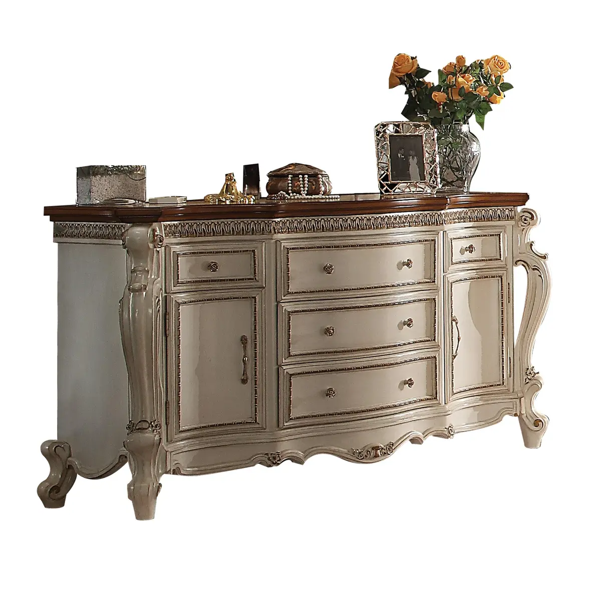 Picardy Antique Pearl & Cherry Oak Dresser 1