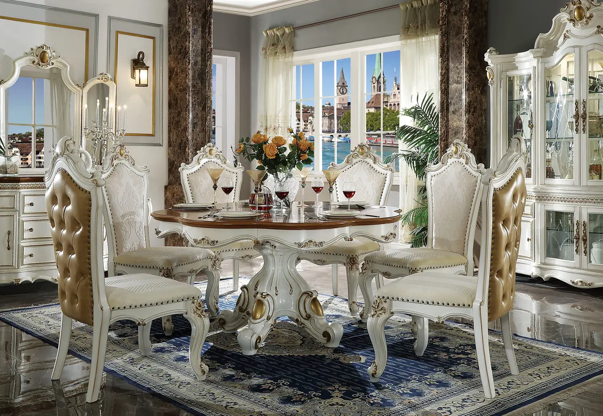 Picardy Antique Pearl & Cherry Oak Dining Table 2
